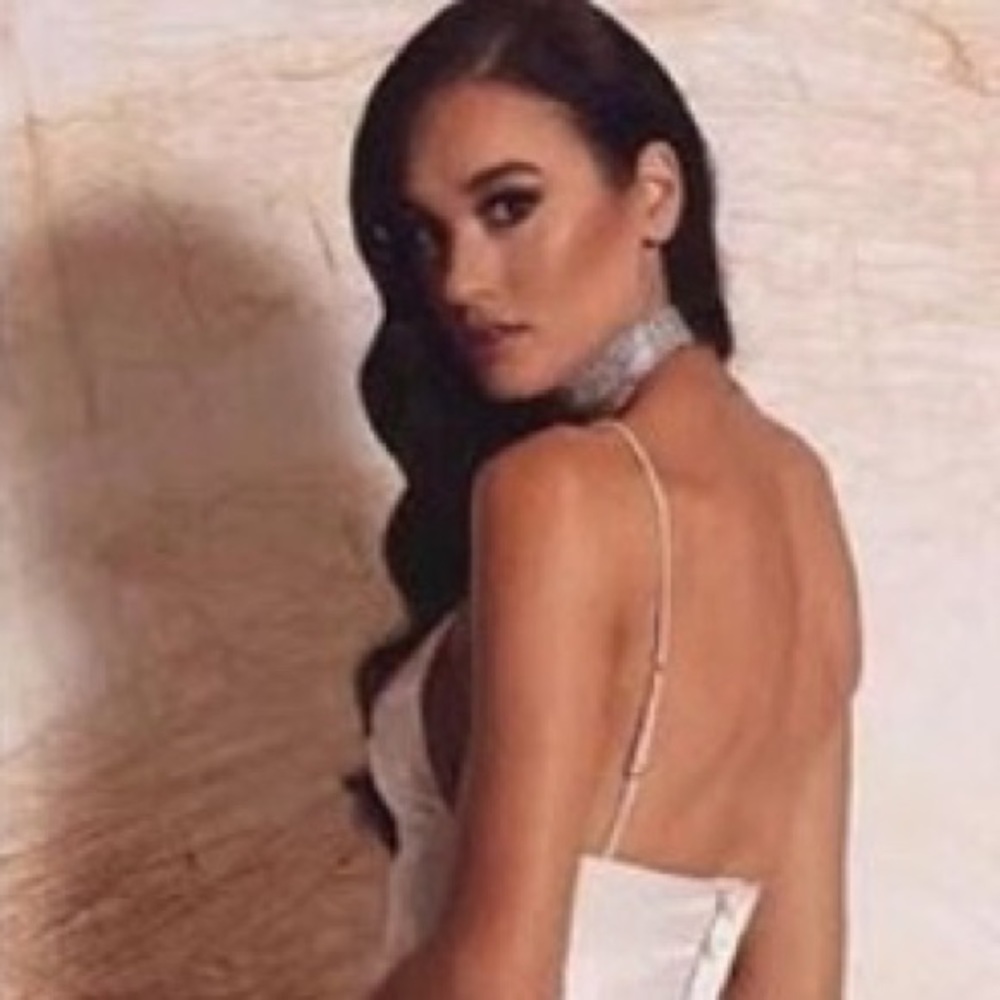 Disco 12 Row White Rhinestone Soft-Mesh Adjustable Choker - Picture 11 of 17